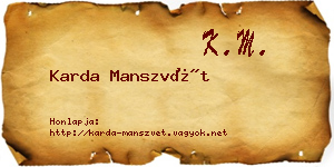 Karda Manszvét névjegykártya